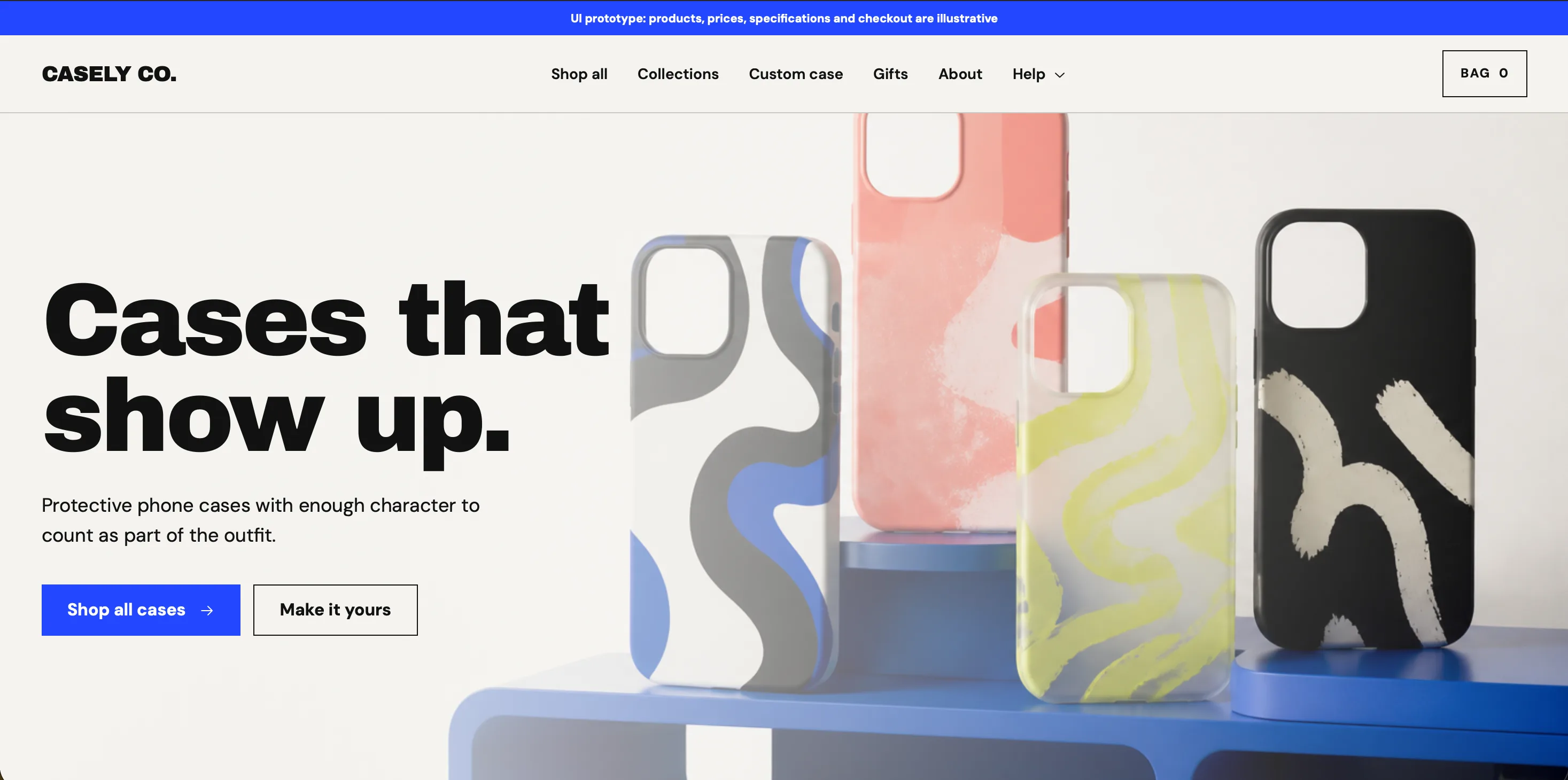 Casely Co. product website project preview.