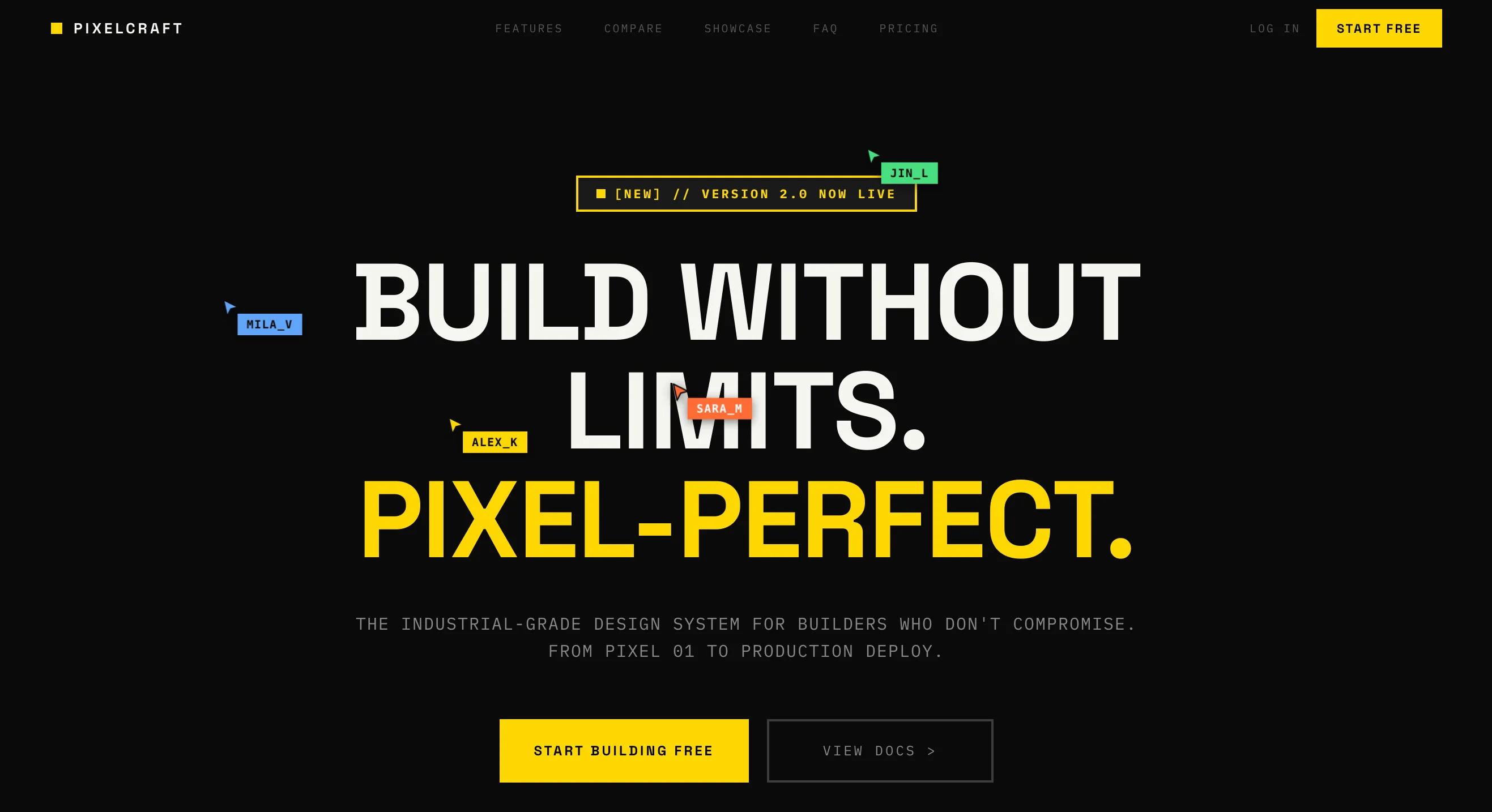 PixelCraft SaaS 网站项目预览。